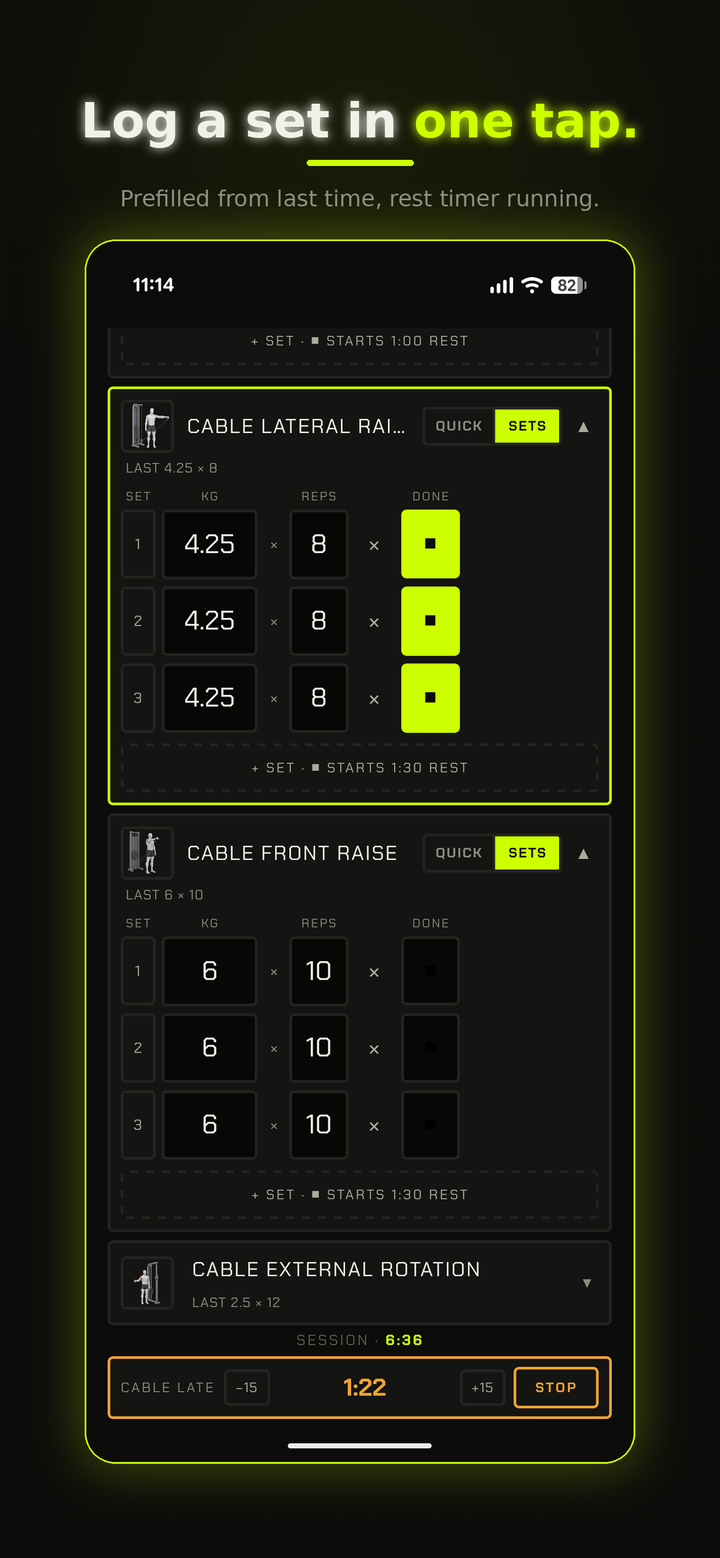 DEADSTOP workout log view