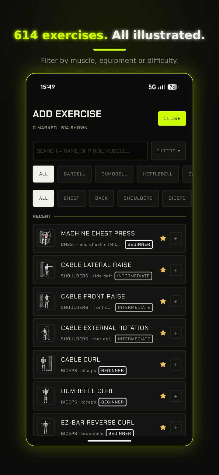DEADSTOP exercise library view