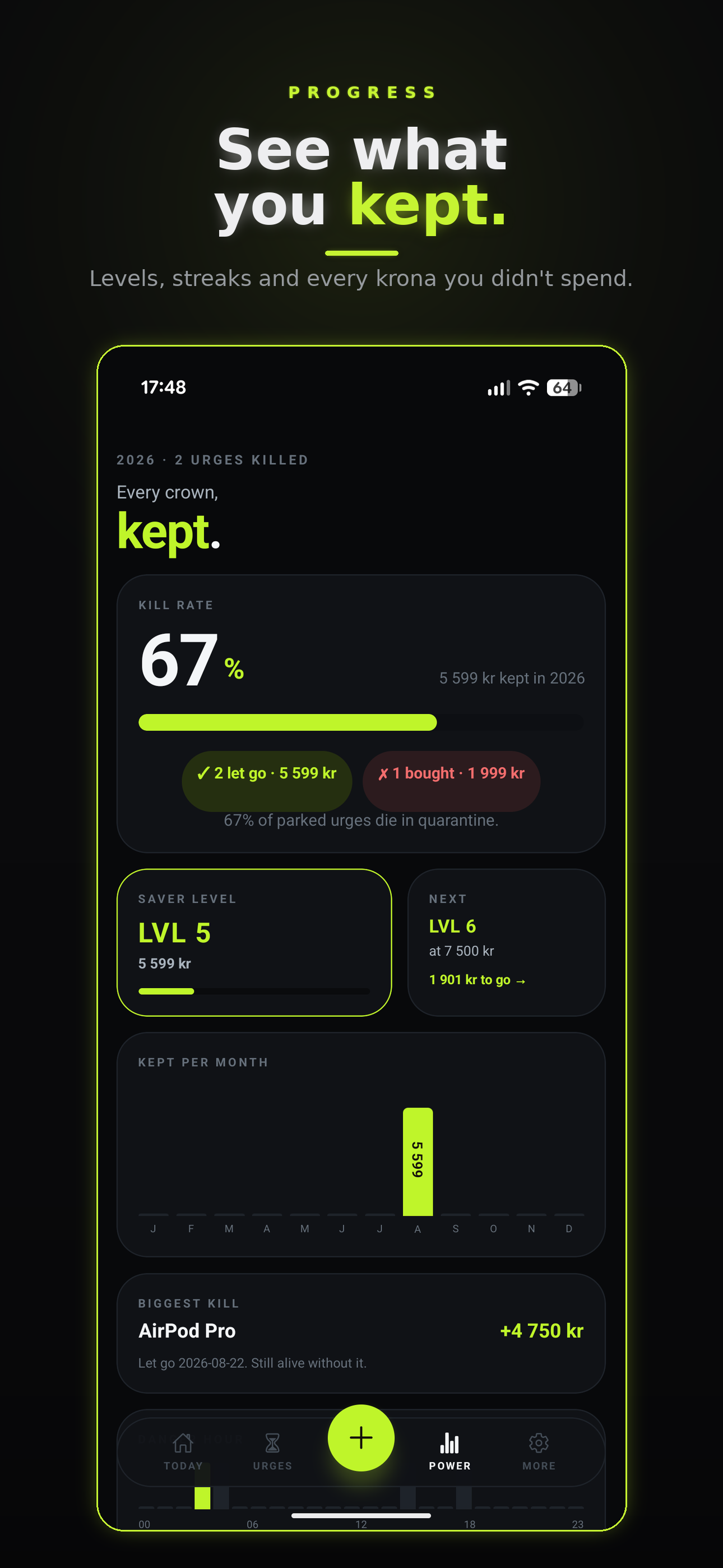 NoBuy Power screen